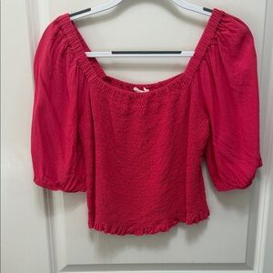 Elodie Vibrant Pink Smocked Blouse